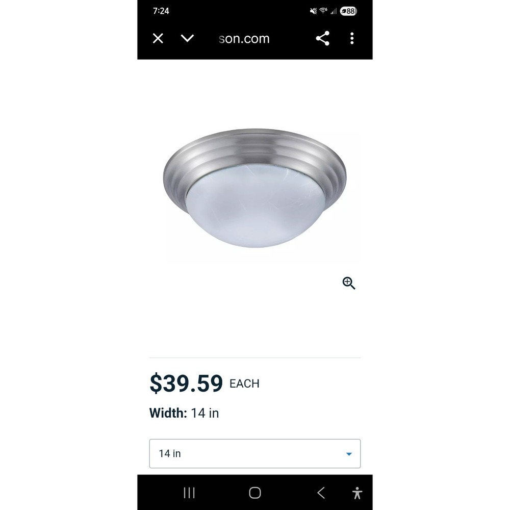 Miseno 12" Twist-On Flush Mount‎ Ceiling Fixture in Brushed Nickel FLCLTWIST12BN